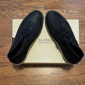 Clarks Original Black Ankle Chukka Boots - Desert Coal Nubuck 8.5 Women’s